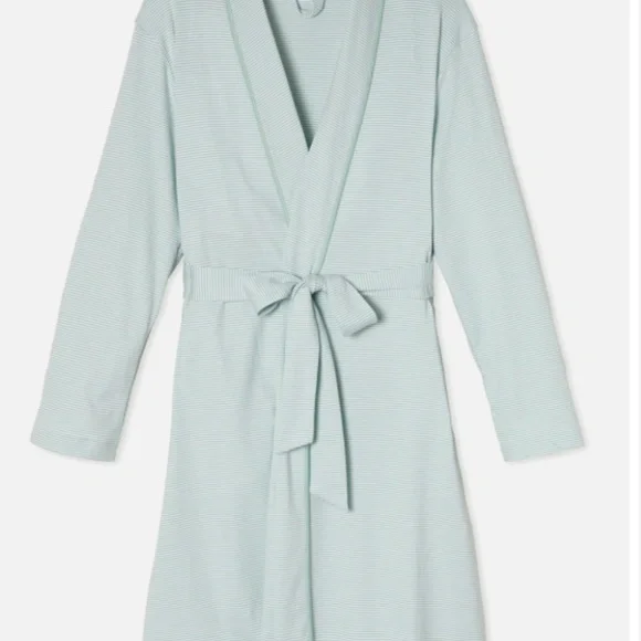 Lake Pajamas Pima Robe in Parisian Green XXS - Picture 4 of 5